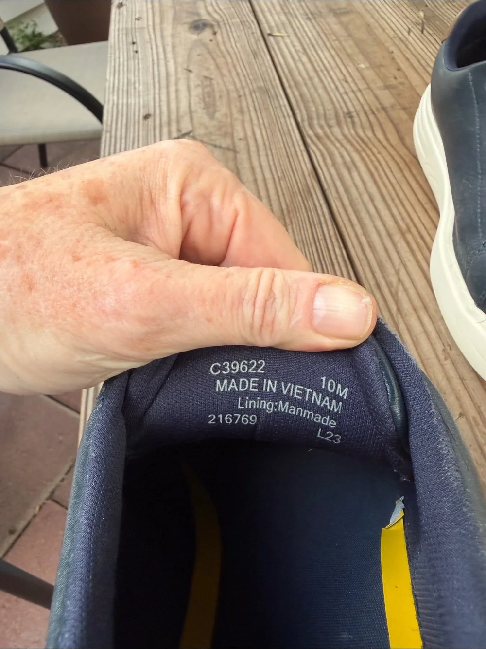 Cole Haan Men's Navy Leather Sneakers with White Sole